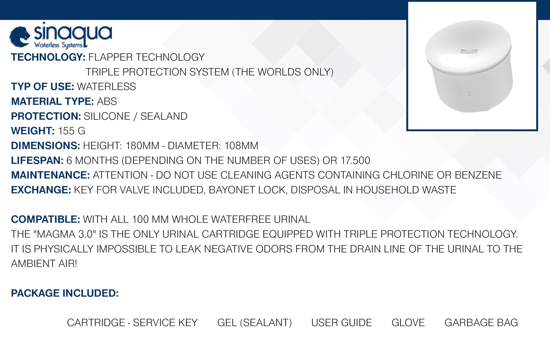 Eco friendly washroom cleaning products, waterless urinals & siphons ...