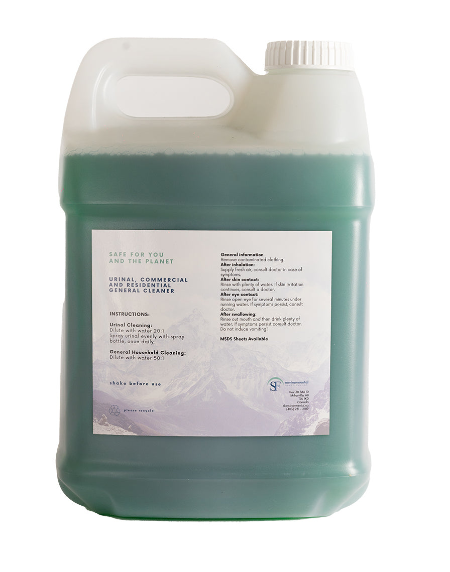 Rear label of micro bacterial cleaner for urinals, drains, floors, toilets